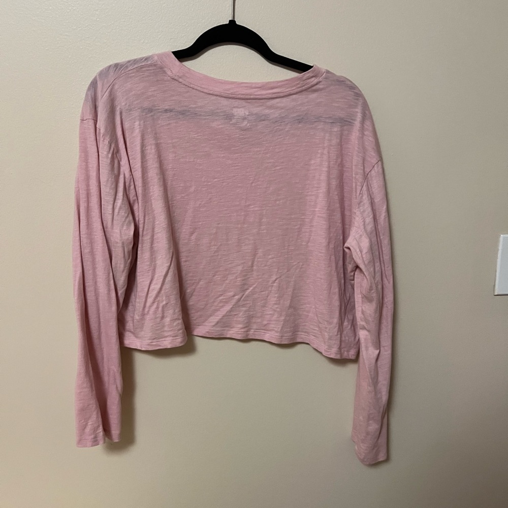 PINK long sleeve crop top
